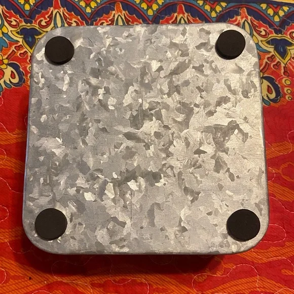 GALVANIZED NAPKIN HOLDER Metal Caddy 6” x 6” - Picture 4 of 6